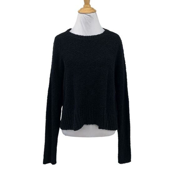 Eileen Fisher Sweater Womens S Small Black Organic Cashmere Blend Cropped Boxy - Picture 1 of 13